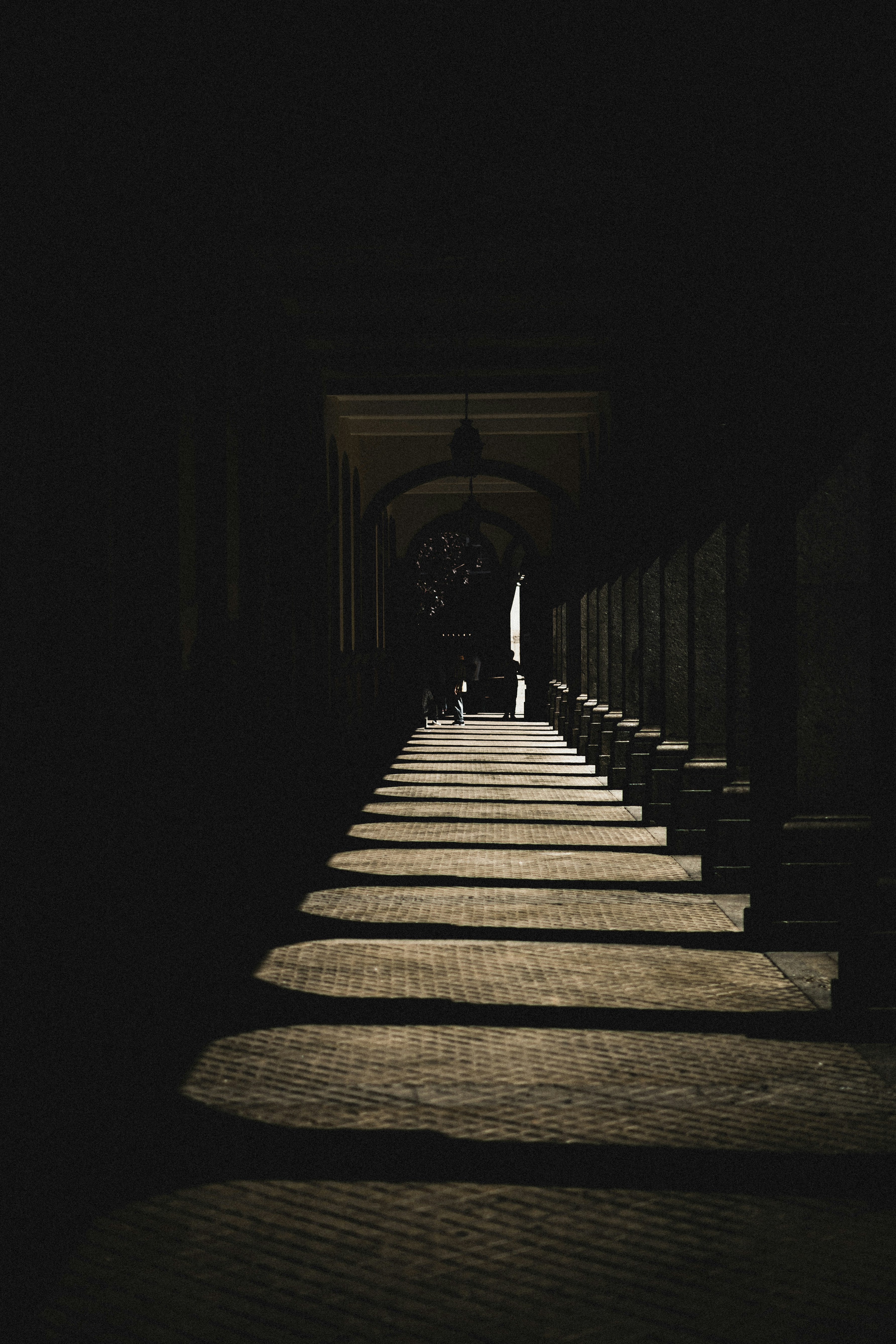 photo of brown and gray pathway reflected by sunlight